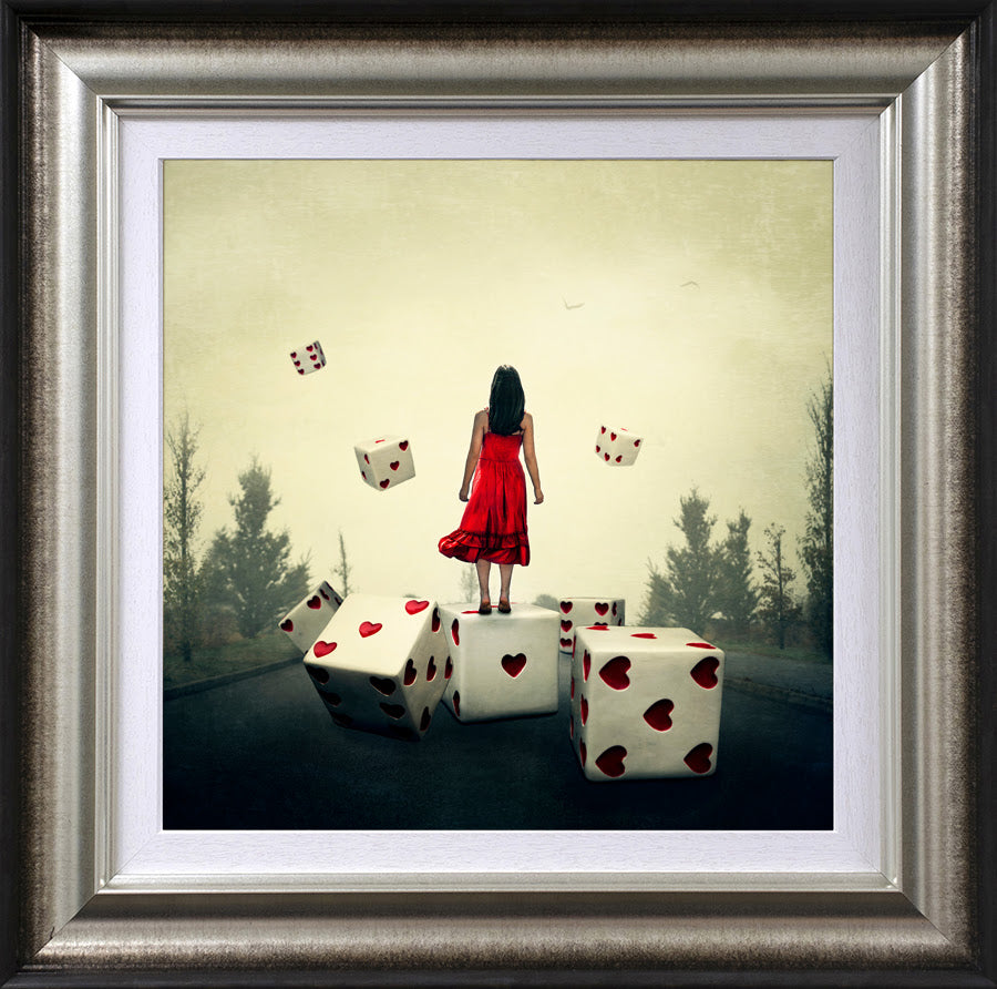 roll the dice framed print by artist michelle mackie