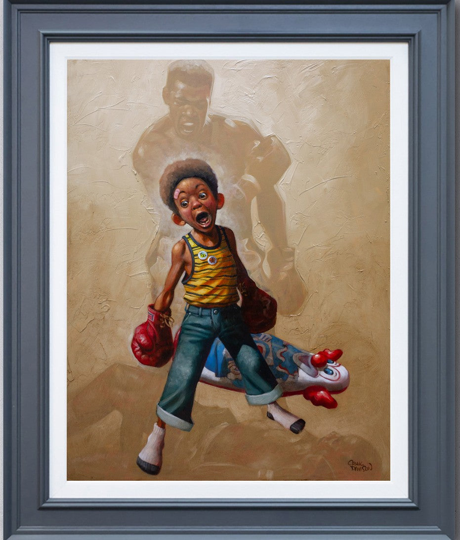 sting like a bee canvas print framed in grey by artit craig davison