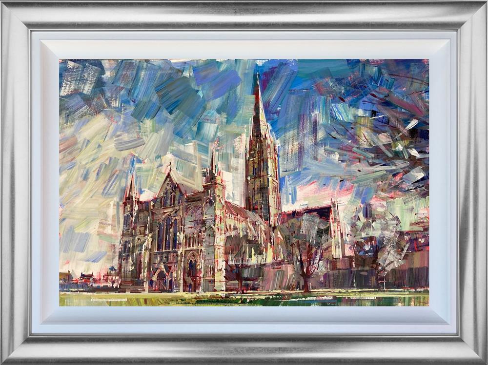salisbury cathedral framed print by artist colin brown