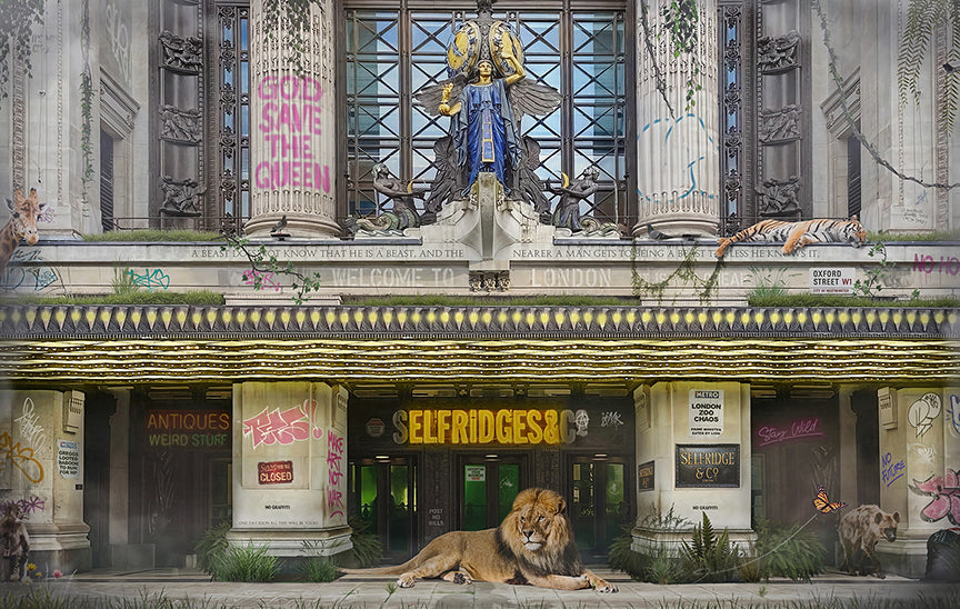 selfridges and co print by artist jj adams