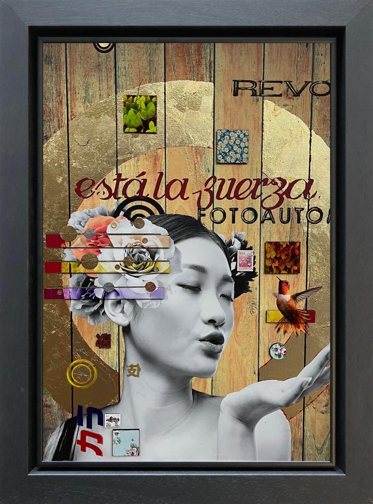 sparks fly framed embellished print by artist the trunk of funk