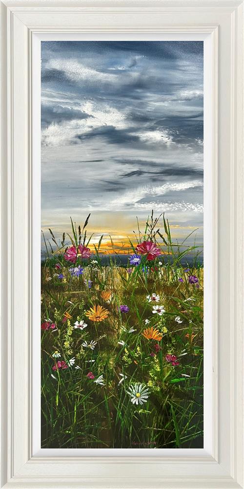 stillness and bloom framed print by artist kimberley harris