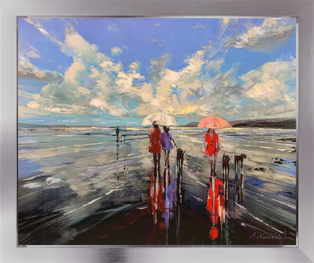 summer at the sea framed print by artist ewa czarniecka