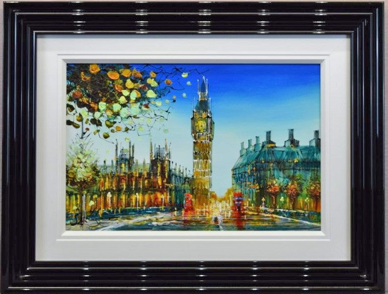 the city moves as time watches framed original by artist simon wright