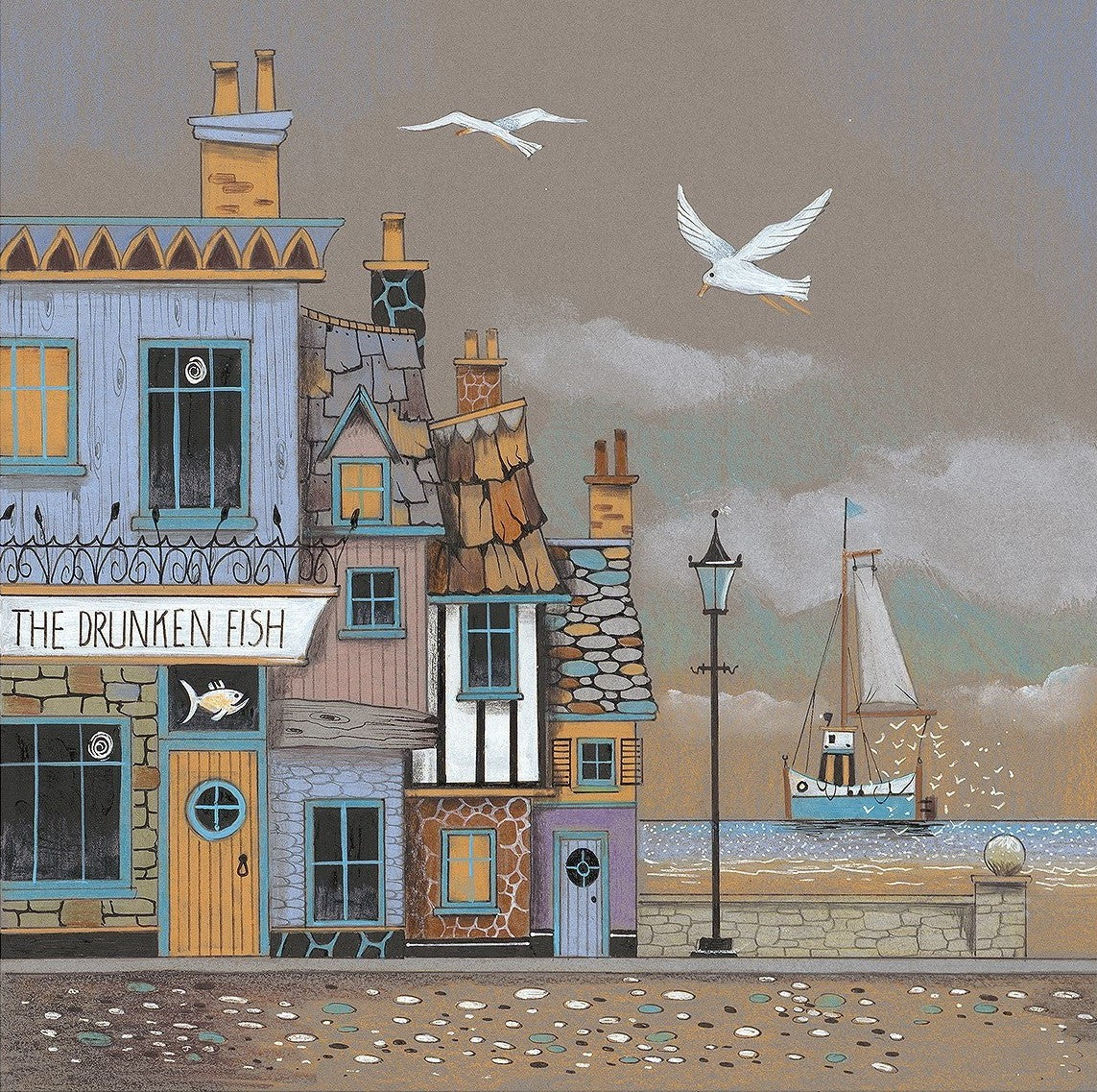 the drunken fish print by artist gary walton