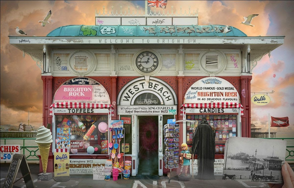 The Kiosk At West Beach print by artist jj adams