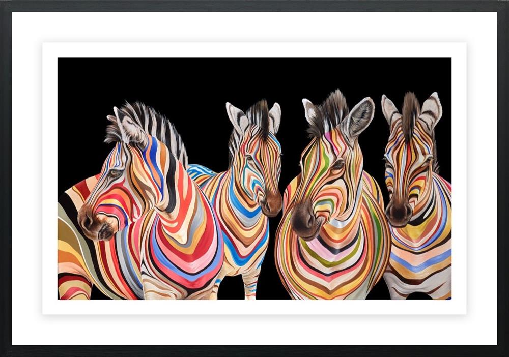 the savannah stripes framed bonded paper deluxe print by artist hayley goodhead