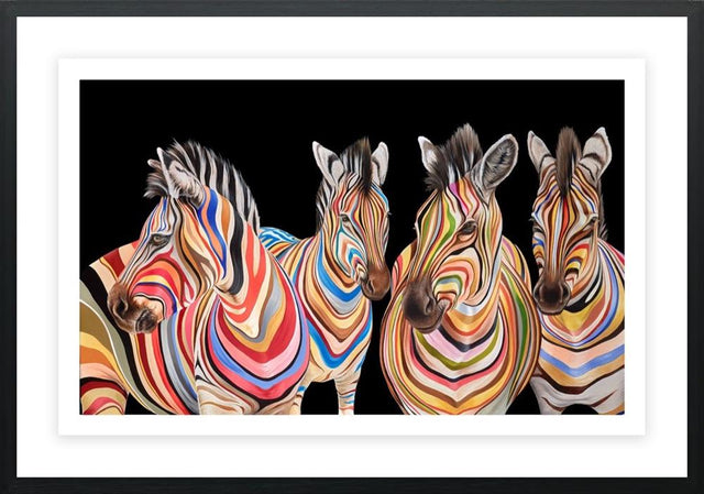 the savannah stripes framed bonded paper deluxe print by artist hayley goodhead