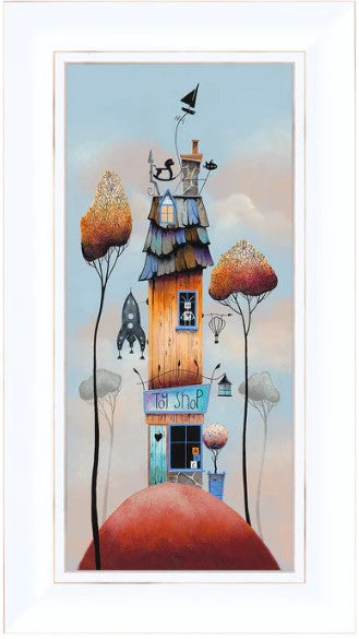 the toy shop framed print by artist gary walton