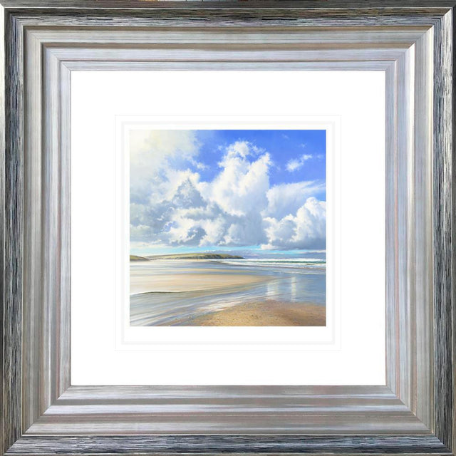 towering clouds framed print by artist duncan palmer