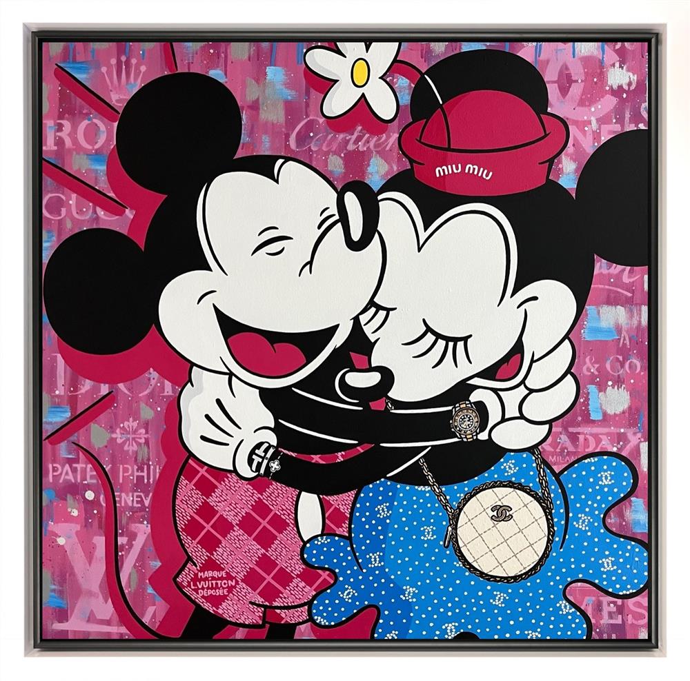 vintage hugs framed original by artist emily crook