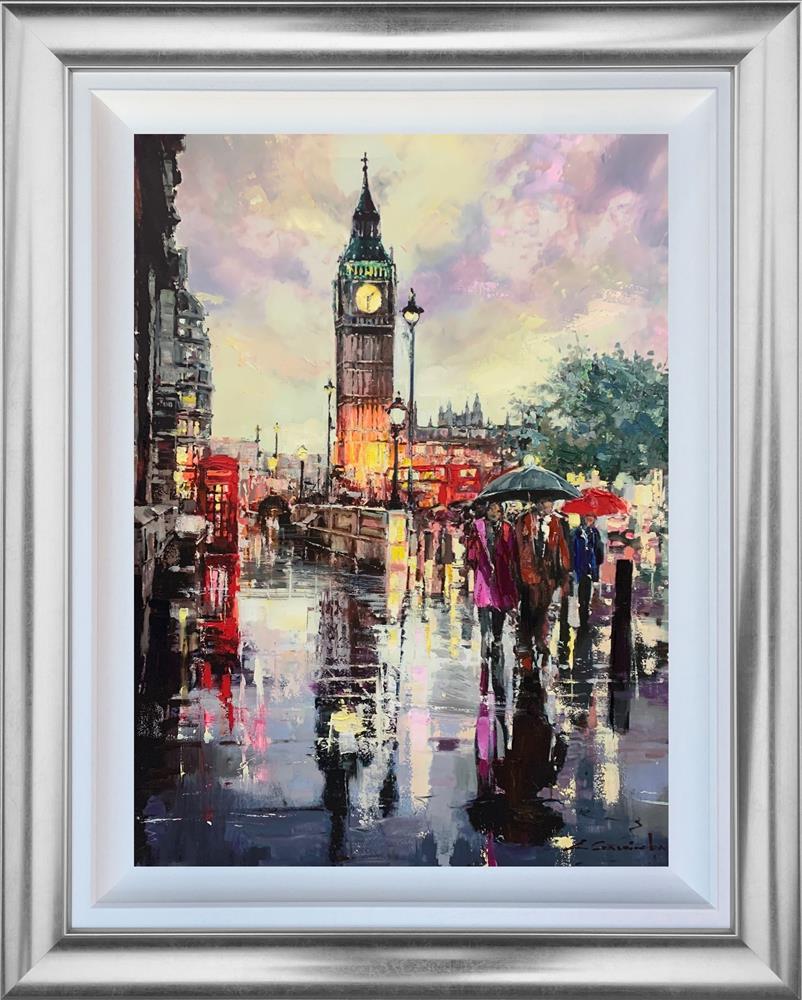 westminster glow framed print by artist ewa czarniecka