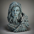 angel sculpture bust in teal colourings by artist edge sculpture