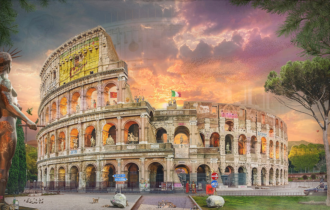 are you not entertained print mounted by artist jj adams