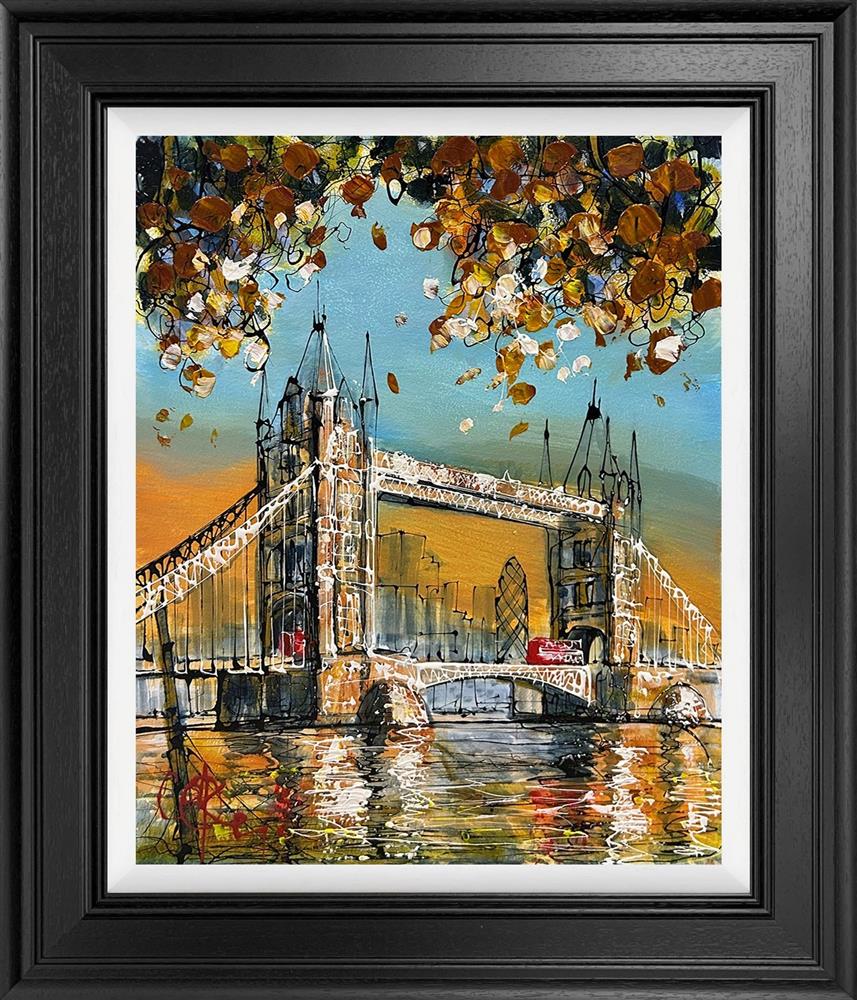 autumn over the bridge framed original by artist nigel cooke