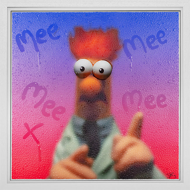 beaker print framed in white by artist tboy