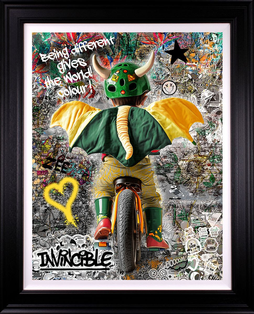 being differentgives the world colour deluxe edition black framed print by artist zee