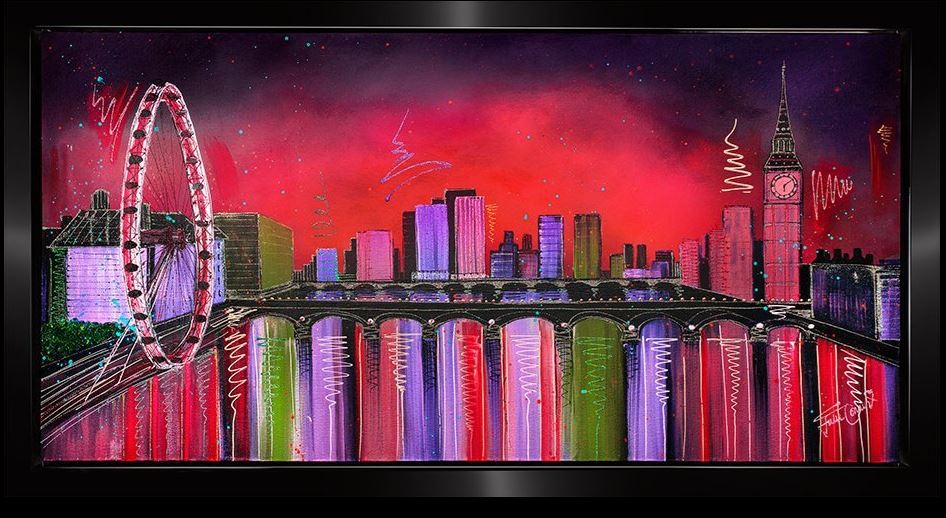 beneath these sunset skies original framed by artist julie connor