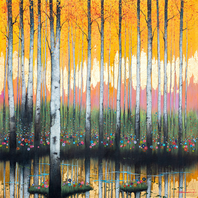 birch forest i mounted print by artist dale bowen