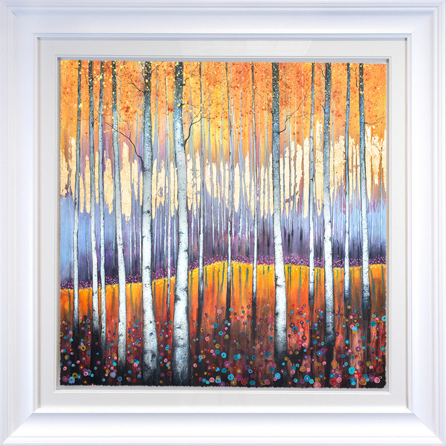 birch forest ii framed print by artist dale bowen