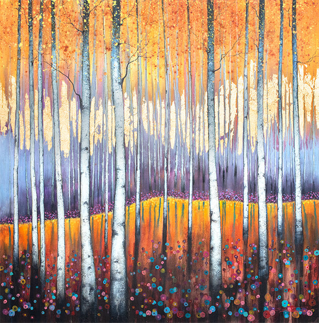 birch forest ii mounted print by artist dale bowen