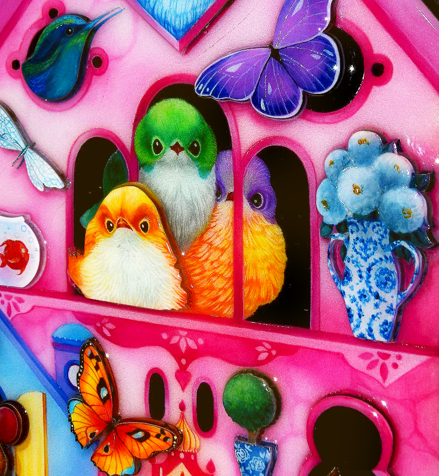 birds of a feather detail 1 by artist kerry darlington