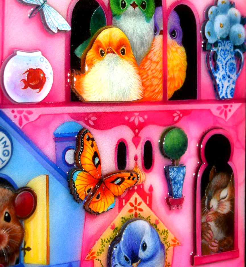 birds of a feather detail 2 by artist kerry darlington