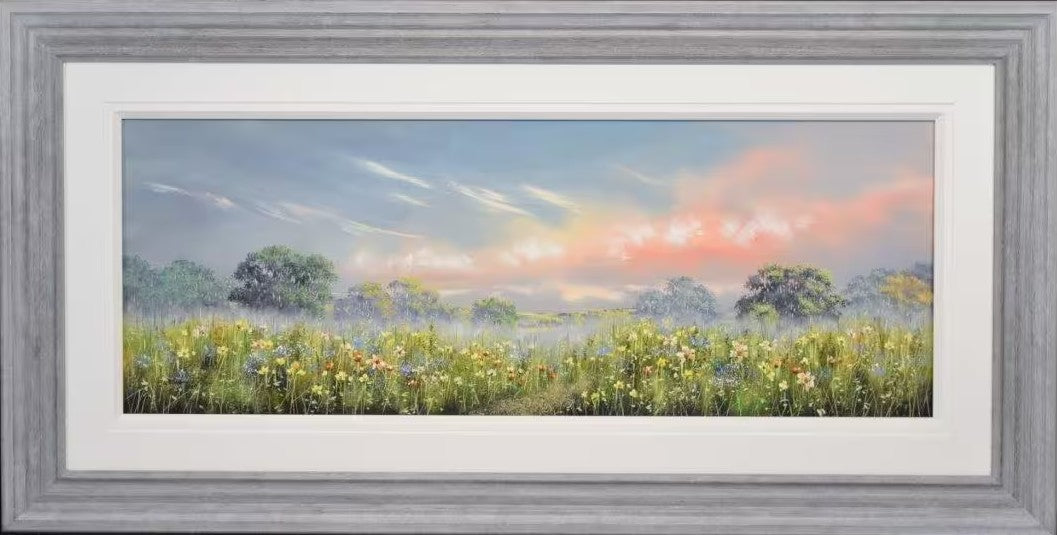 blossoming pastures framed original by artist allan morgan
