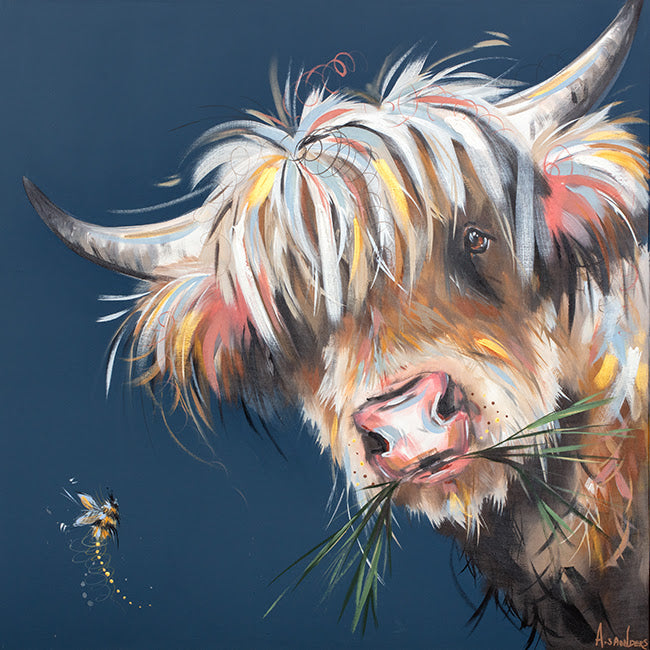 blue moo print by artist ashley saunders