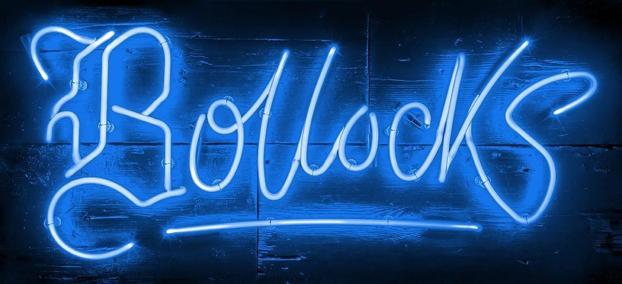 bollocks blue framed print by artist courty