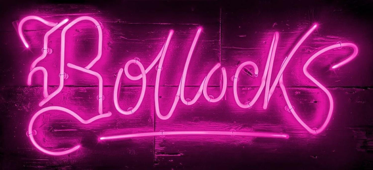 bollocks pink framed print by artist courty