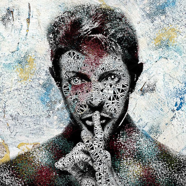 bowie mounted print by artist zee