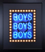 boys boys boys blue print framed in black by artist courty
