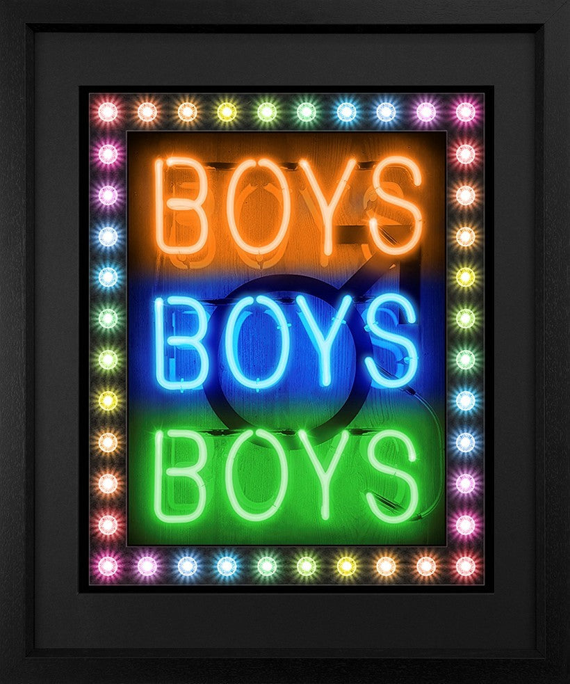 boys boys boys pride deluxe print framed in black by artist courty