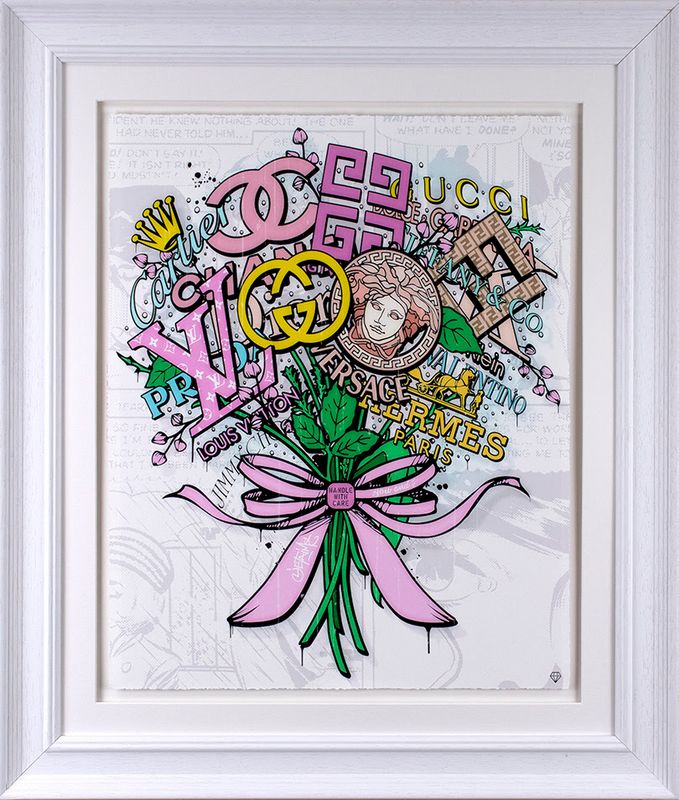 brand bouquet framed print by artist jj adams