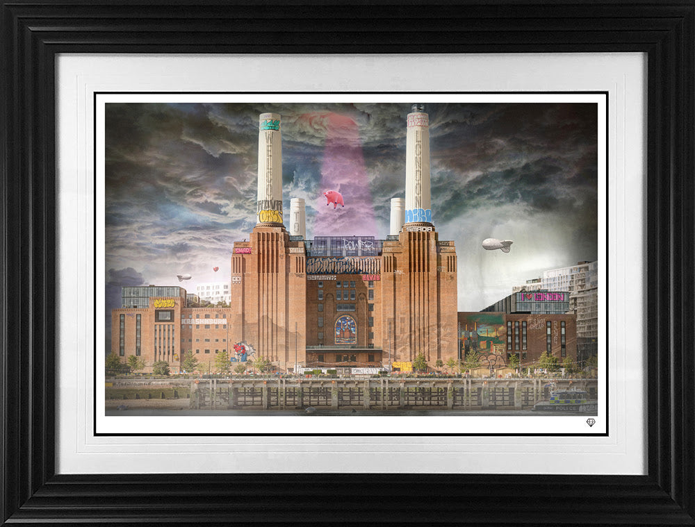 cathedral of power print framed in black by artist jj adams