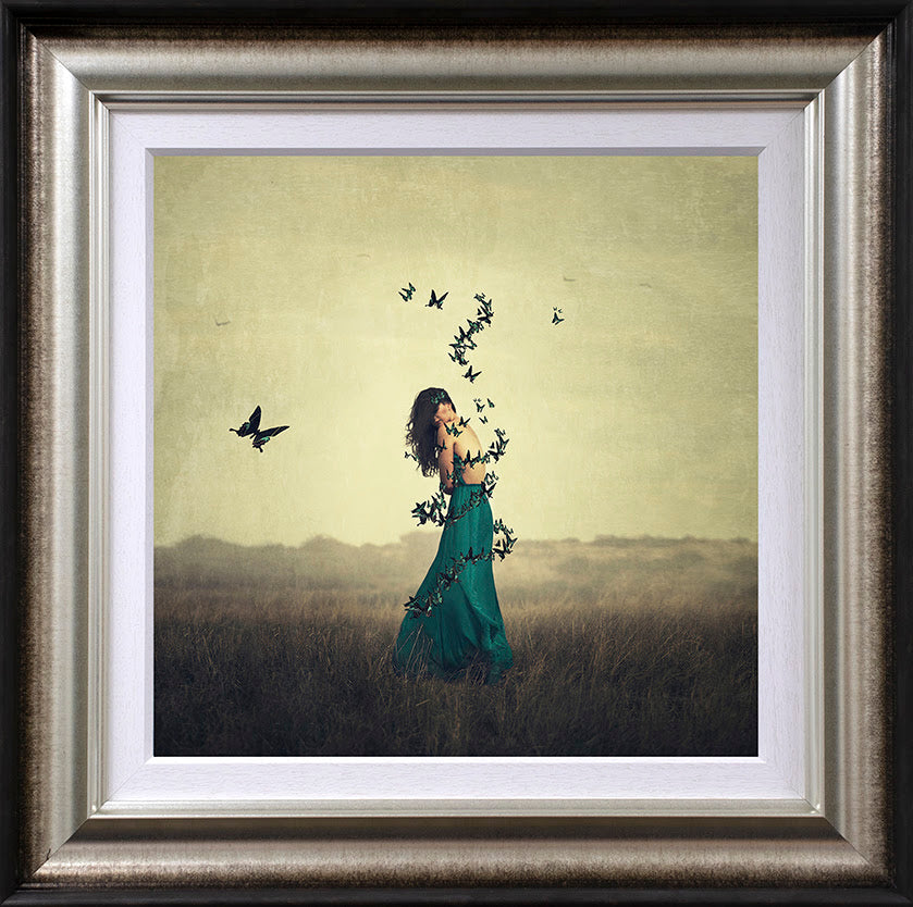 circle of wings framed print by artist michelle mackie