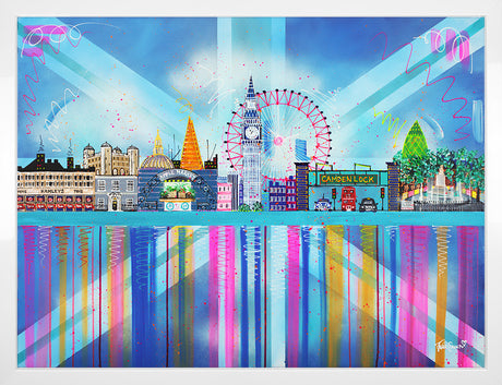 city blue original framed by artist julie connor