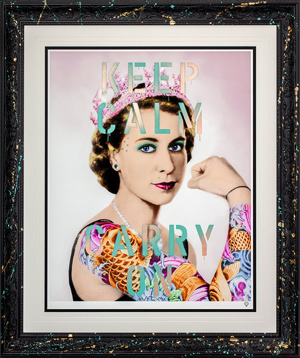 colour queen tattoo studio stencil collection framed print variation 3 by artist jj adams