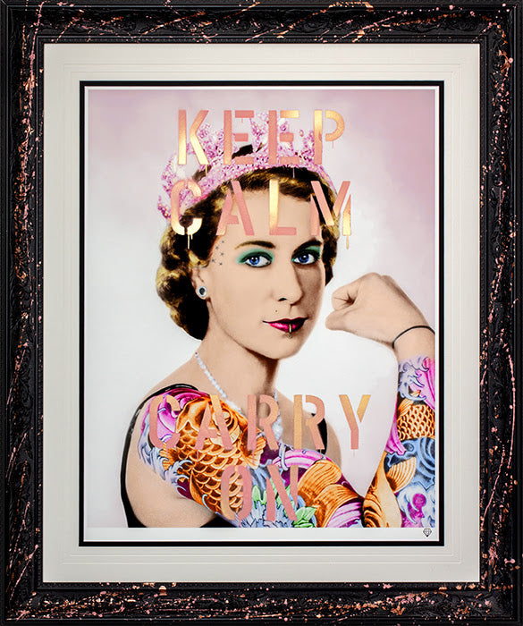 colour queen tattoo studio stencil collection framed print variation 2 by artist jj adams