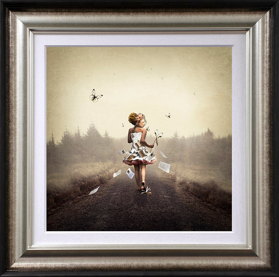 consumed in the pages framed print by artist michelle mackie