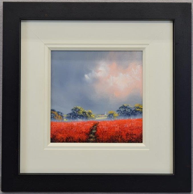 crimson meadow framed original by artist allan morgan