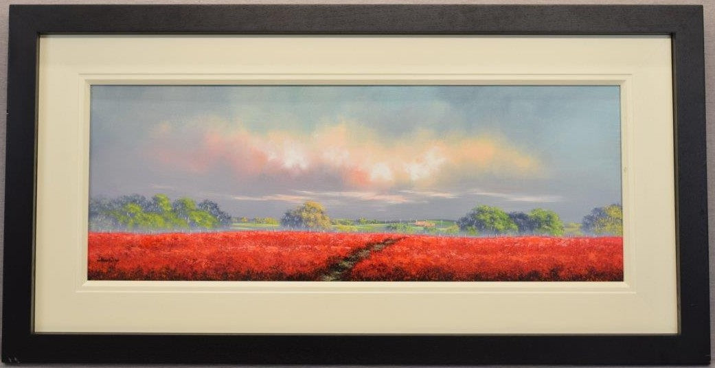 crimson trails framed original by artist allan morgan