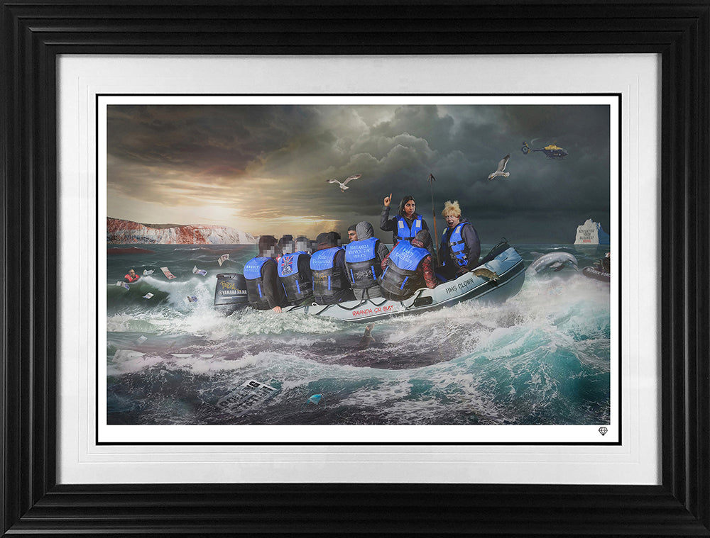 dearly departed print framed in black by artist jj adams