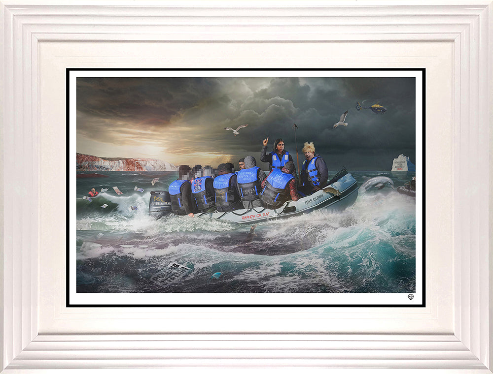 darly departed print framed in white by artist jj adams