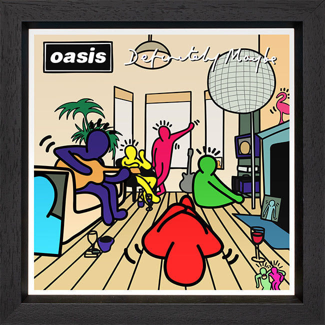 definitely maybe album cover print framed in black by artist tboy
