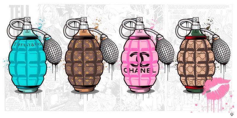 designer grenades the full set print by artist jj adams