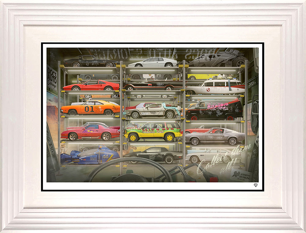 docs auto storage framed in white by artist jj adams