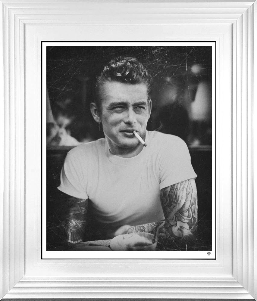 dream as if you'll live forever print framed in white by artist jj adams