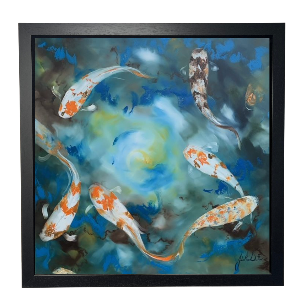 dreaming print framed in black by artist julie ann scott